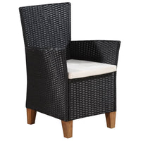 Thumbnail for 7-tlg. Garten-Essgruppe Poly Rattan Schwarz und Braun