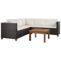 Thumbnail for 4-tlg. Garten-Lounge-Set mit Auflagen Poly Rattan Braun
