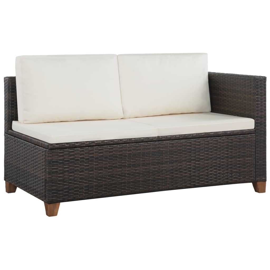 4-tlg. Garten-Lounge-Set mit Auflagen Poly Rattan Braun