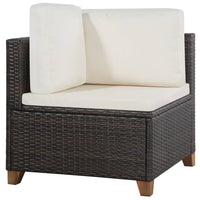 Thumbnail for 4-tlg. Garten-Lounge-Set mit Auflagen Poly Rattan Braun
