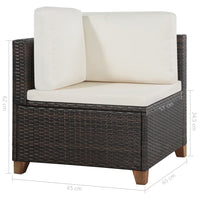 Thumbnail for 4-tlg. Garten-Lounge-Set mit Auflagen Poly Rattan Braun