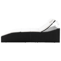 Thumbnail for Sonnenliege mit Polsterauflage Poly Rattan Schwarz