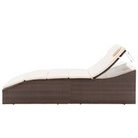 Thumbnail for Sonnenliege mit Polsterauflage Poly Rattan Braun