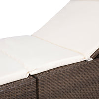 Thumbnail for Sonnenliege mit Polsterauflage Poly Rattan Braun