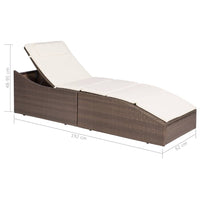 Thumbnail for Sonnenliege mit Polsterauflage Poly Rattan Braun