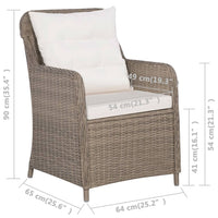 Thumbnail for Gartenstühle mit Polstern 2 Stk. Poly Rattan Braun