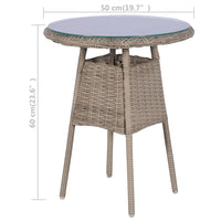 Thumbnail for 3-tlg. Bistro-Set mit Auflagen und Kissen Poly Rattan Braun