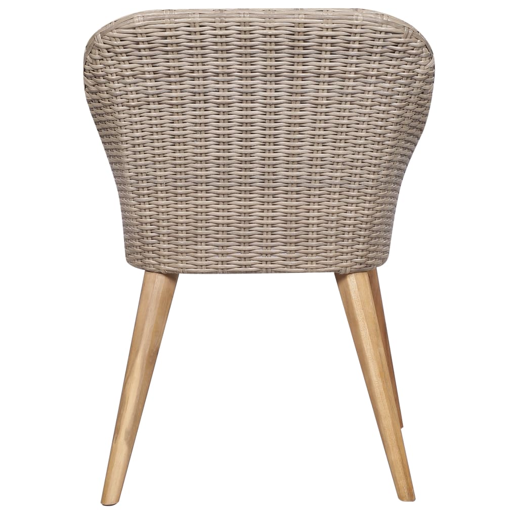 Gartenstühle mit Polstern 2 Stk. Poly Rattan Braun