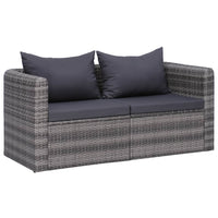 Thumbnail for Garten-Ecksofas 2 Stk. Grau Poly Rattan