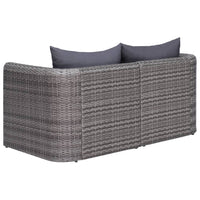 Thumbnail for Garten-Ecksofas 2 Stk. Grau Poly Rattan
