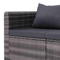 Thumbnail for Garten-Ecksofas 2 Stk. Grau Poly Rattan