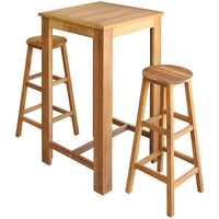 Thumbnail for Bartisch und Hocker-Set 3-tlg. Akazienholz Massiv