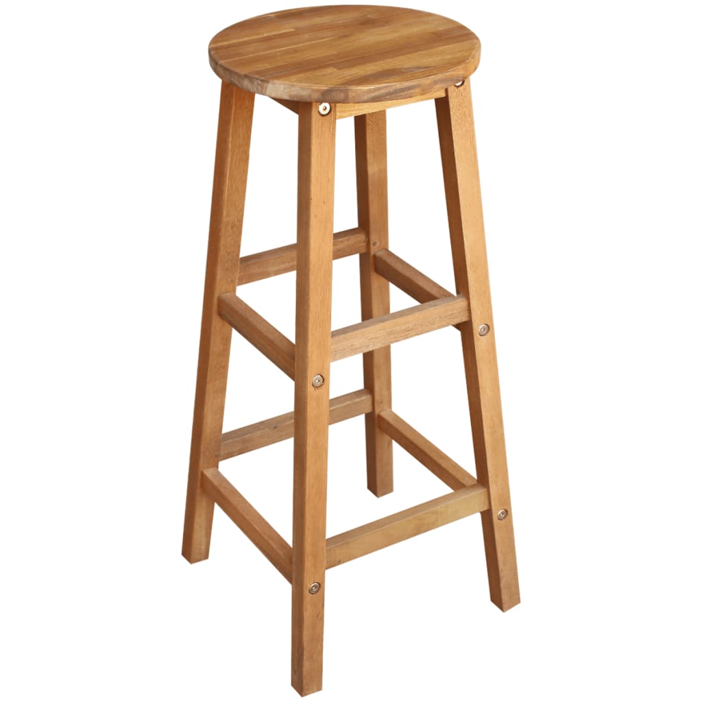 Bartisch und Hocker-Set 3-tlg. Akazienholz Massiv