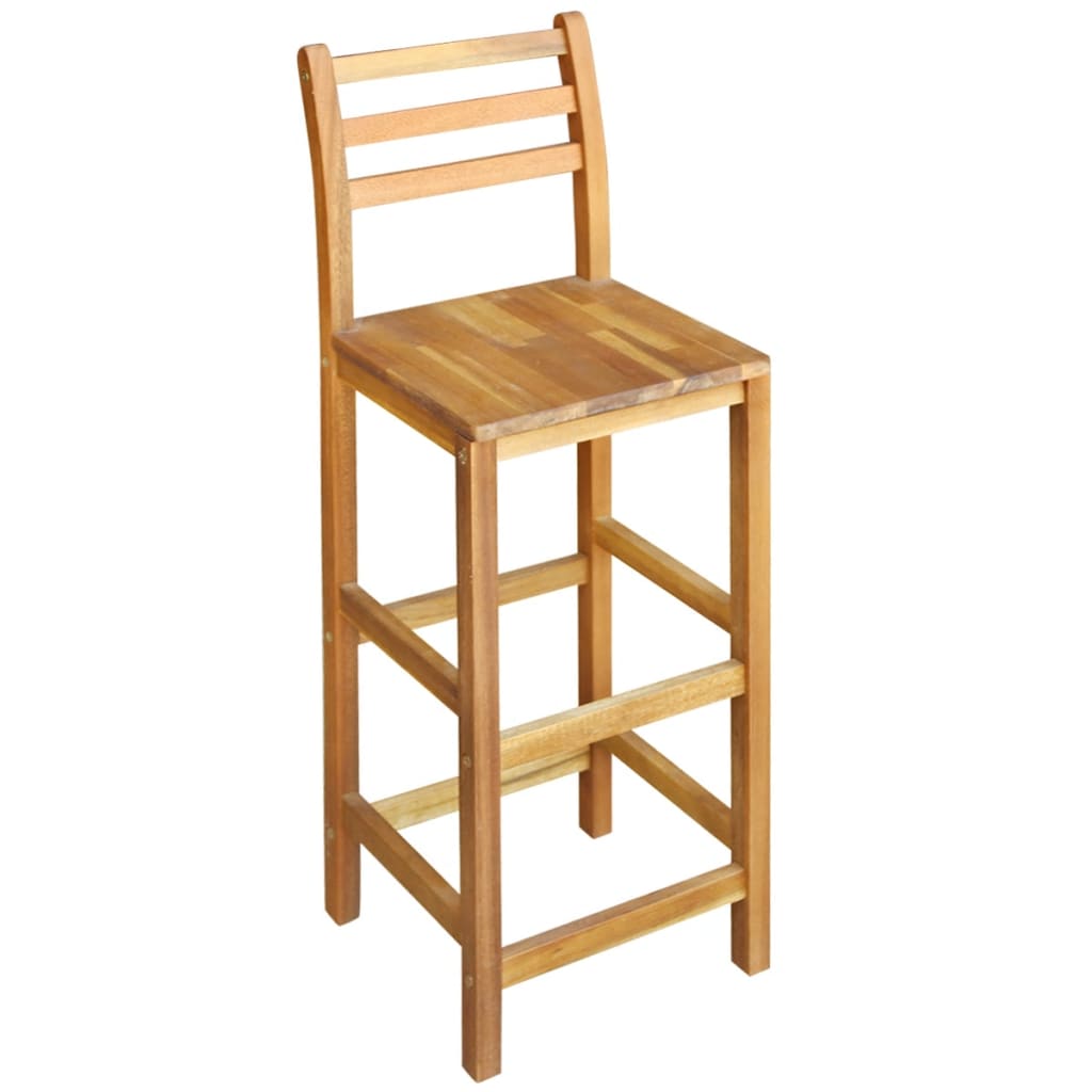 Bartisch und Stuhl-Set 3-tlg. Akazienholz Massiv