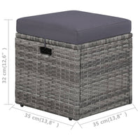 Thumbnail for 4-tlg. Garten-Lounge-Set mit Auflagen Poly Rattan Grau