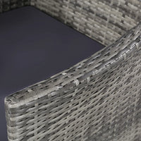 Thumbnail for 11-tlg. Garten-Essgruppe mit Auflagen Poly Rattan Grau