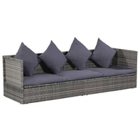 Thumbnail for Garten-Sofabett 200x60 cm Poly Rattan Grau