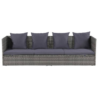 Thumbnail for Garten-Sofabett 200x60 cm Poly Rattan Grau