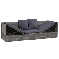 Thumbnail for Garten-Sofabett 200x60 cm Poly Rattan Grau