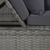 Thumbnail for Garten-Sofabett 200x60 cm Poly Rattan Grau