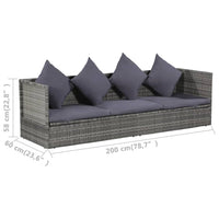 Thumbnail for Garten-Sofabett 200x60 cm Poly Rattan Grau