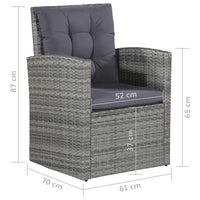 Thumbnail for 6-tlg. Garten-Lounge-Set mit Auflagen Poly Rattan Grau