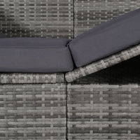 Thumbnail for Gartenbett mit Baldachin Grau 205×62 cm Poly Rattan