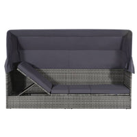 Thumbnail for Gartenbett mit Baldachin Grau 205×62 cm Poly Rattan