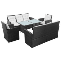 Thumbnail for 5-tlg. Garten-Lounge-Set mit Auflagen Poly Rattan Schwarz