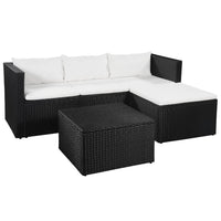 Thumbnail for 3-tlg. Garten-Lounge-Set Poly Rattan Schwarz und Weiß