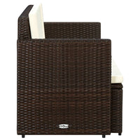 Thumbnail for 2-Sitzer-Gartensofa mit Auflagen Braun Poly Rattan