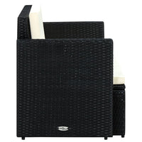 Thumbnail for 2-Sitzer-Gartensofa mit Auflagen Schwarz Poly Rattan