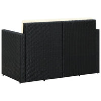 Thumbnail for 2-Sitzer-Gartensofa mit Auflagen Schwarz Poly Rattan
