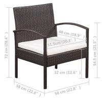 Thumbnail for 5-tlg. Garten-Lounge-Set mit Auflagen Poly Rattan Schwarz