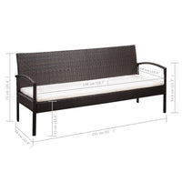 Thumbnail for 5-tlg. Garten-Lounge-Set mit Auflagen Poly Rattan Schwarz
