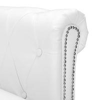 Thumbnail for Chesterfield Sofa in L-Form Kunstleder Weiß