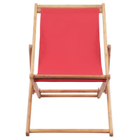 Thumbnail for Klappbarer Strandstuhl Stoff und Holzrahmen Rot