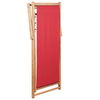 Thumbnail for Klappbarer Strandstuhl Stoff und Holzrahmen Rot