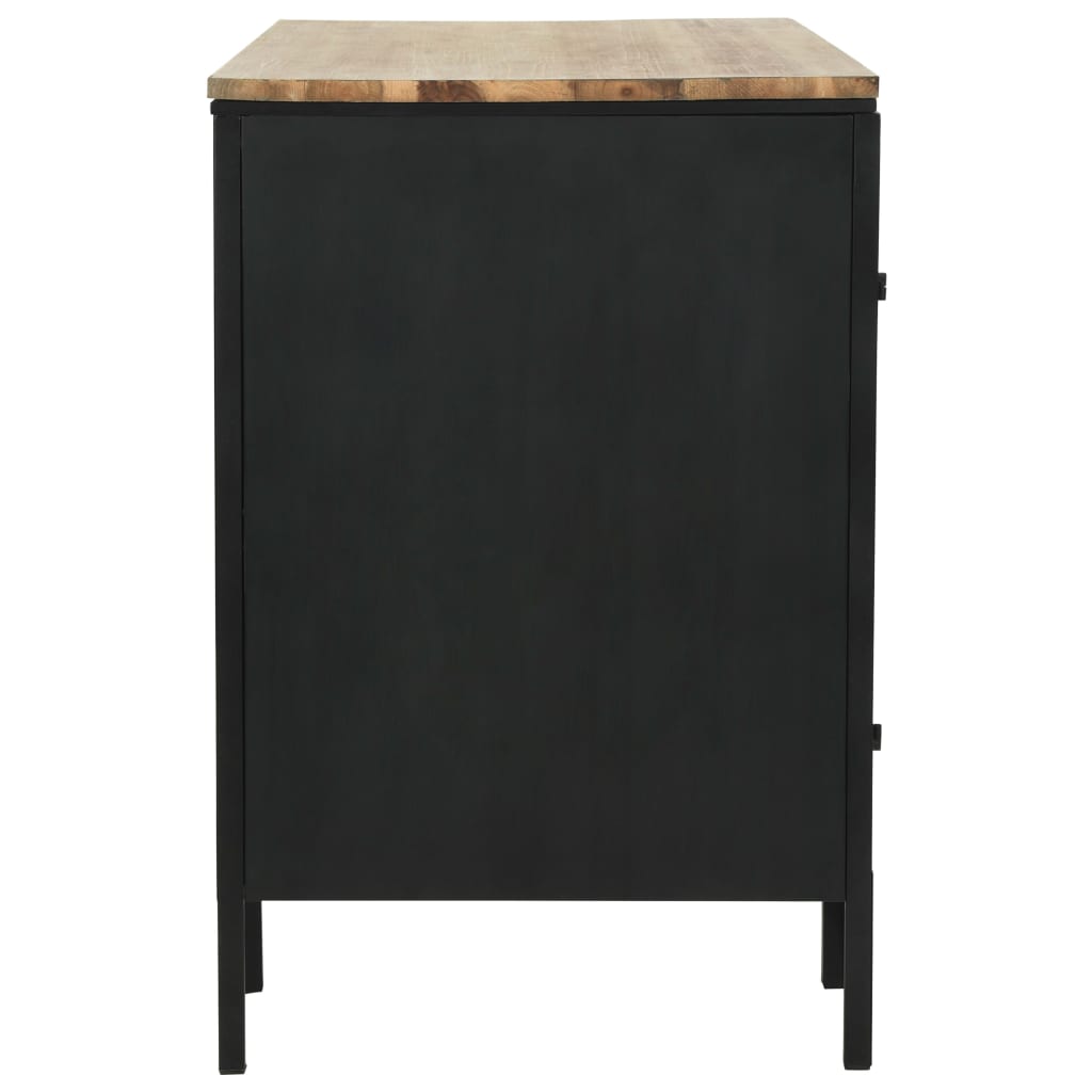 Schreibtisch mit Ständer Tannenholz Massiv und Stahl 120x50x76 cm