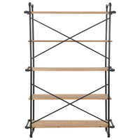 Thumbnail for Bücherregal aus massivem Tannenholz und Stahl 120x42x180 cm