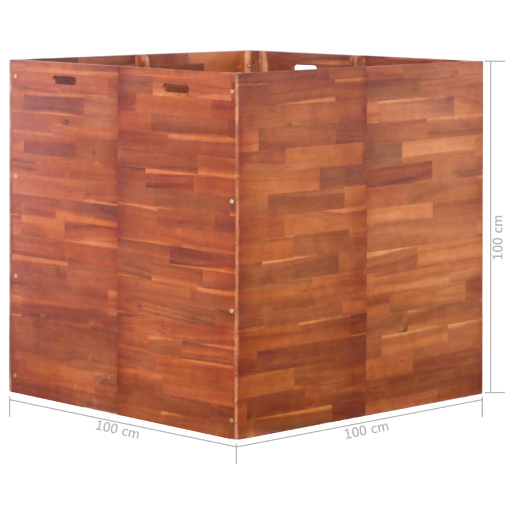 Garten-Hochbeet Akazienholz 100x100x100 cm
