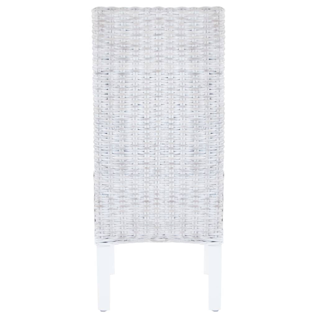 Esszimmerstühle 2 Stk. Hellbraun Kubu Rattan und Mangoholz