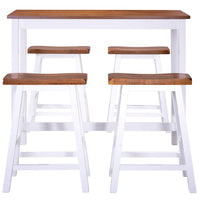Thumbnail for Bartisch- und Hocker-Set 5-tlg. Massivholz