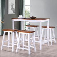 Thumbnail for Bartisch- und Hocker-Set 5-tlg. Massivholz