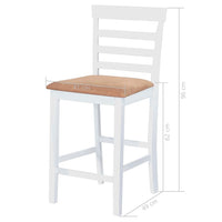 Thumbnail for Bartisch mit Stühlen 5-tlg. Massivholz Braun und Weiß