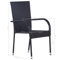 Thumbnail for Stapelbare Gartenstühle 2 Stk. Poly Rattan Schwarz