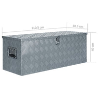 Thumbnail for Aluminiumkiste 110,5×38,5×40 cm Silbern