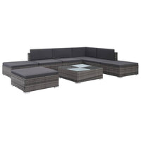 Thumbnail for 8-tlg. Garten-Lounge-Set mit Auflagen Poly Rattan Grau
