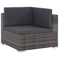Thumbnail for 8-tlg. Garten-Lounge-Set mit Auflagen Poly Rattan Grau