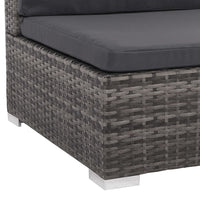 Thumbnail for 8-tlg. Garten-Lounge-Set mit Auflagen Poly Rattan Grau